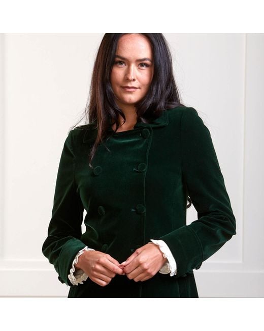 Guinea London Green Long Velvet Coat