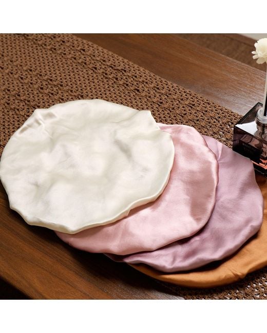 Soft Strokes Silk Brown Neutrals Pure Mulberry Silk Oatmeal Hair Bonnet