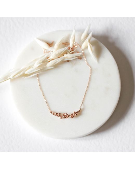 Lee Renee Metallic Poppy & Poppy Seedpod Necklace