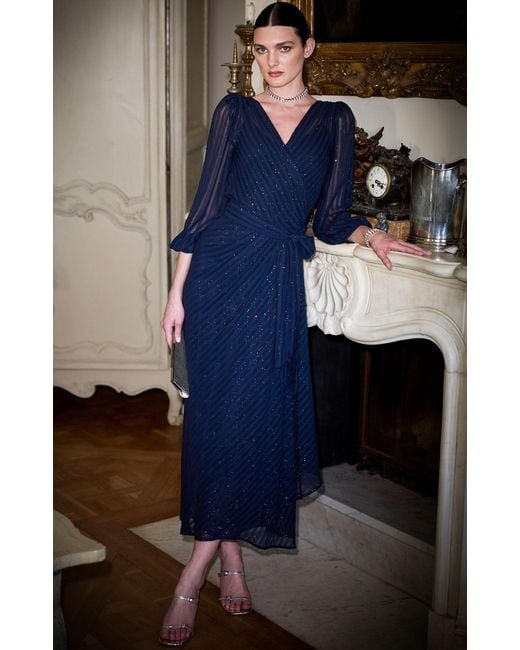 SACHA DRAKE Blue Sierra Wrap Dress