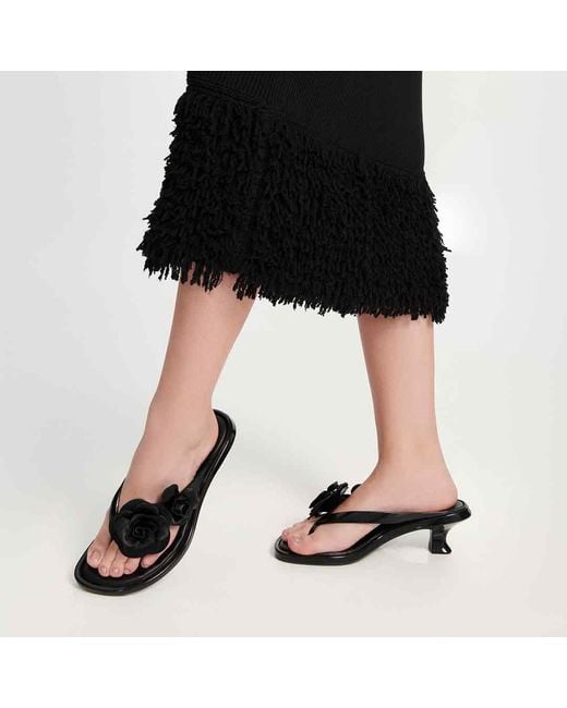 Melissa Black Thong Kitten Heel Petals