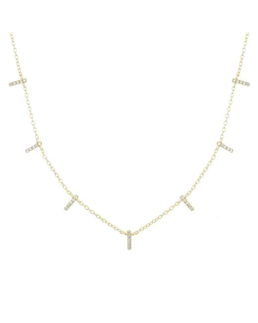 KAMARIA Metallic Bar Choker Necklace With Crystals