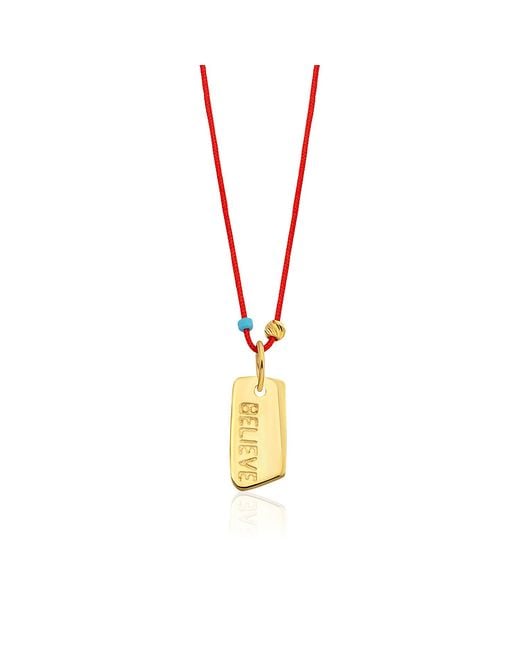 The Pheia Metallic String Believe Necklace