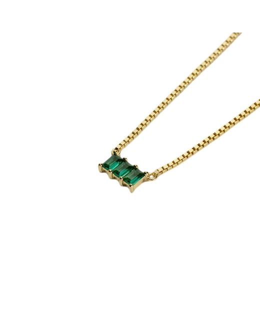 NASI SILVER Metallic Kadima Baguette Necklace- Spinel