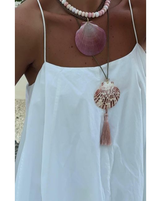 Sccollection Red Zoe Shell & Cord Choker