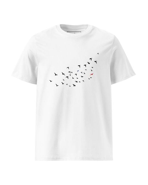 Anchor and Crew White Birds Where's William Going? Organic Cotton T-Shirt