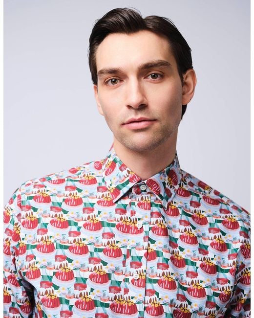 Gresham Blake Red Retro Picnic Shirt for men