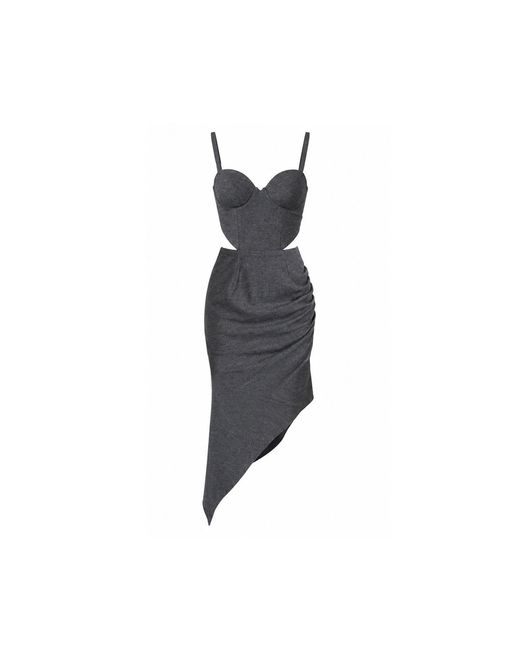 AVENUE No.29 Black Cut-Out Wool Corset Dress