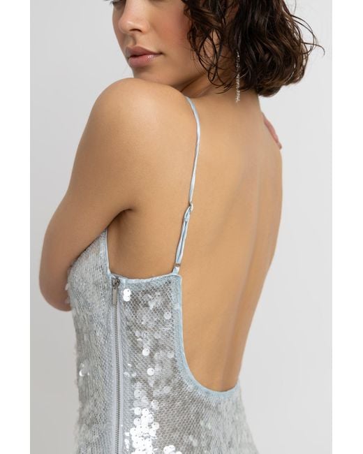 Amy Lynn White Gigi Ice Sequin Maxi Dress