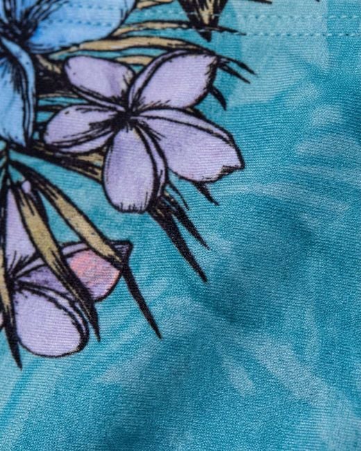 Lords of Harlech Blue Flavia Exotic Floral Bikini Top