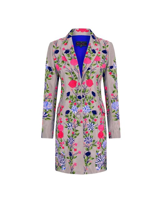 Beatrice von Tresckow Blue Fab Flowers Coat
