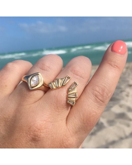 Glamrocks Jewelry Metallic Sunray Ring