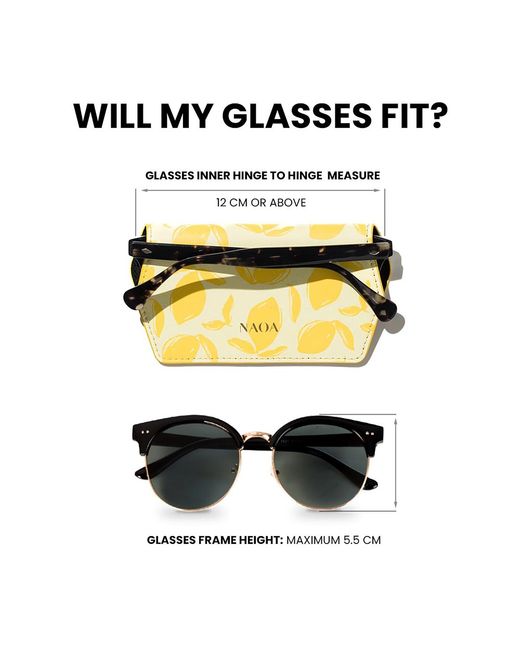 Naoa Yellow Slim Glasses Case Lemons Print