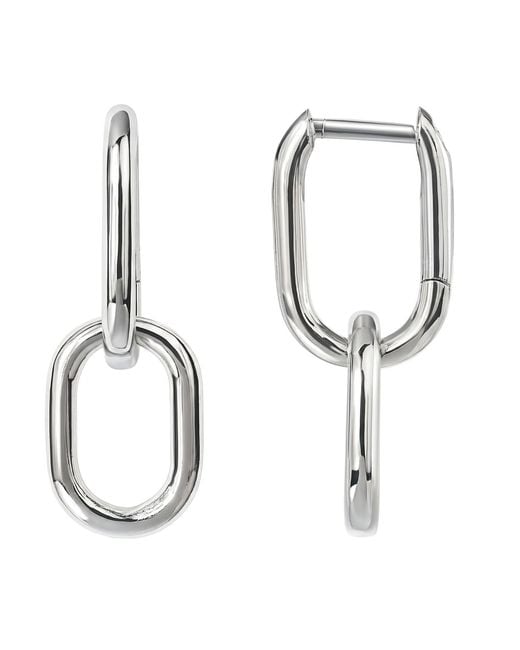 Harfi White Convertible Paperclip Drop Earrings