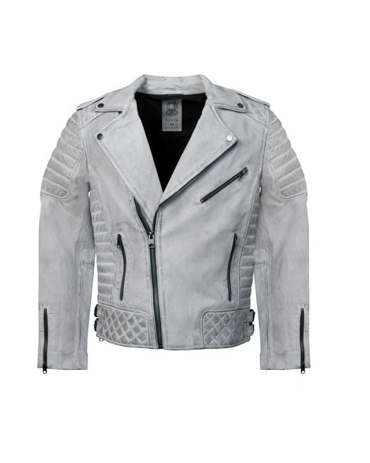 Zasta Studio Gray Motorcycle- Biker Jacket for men