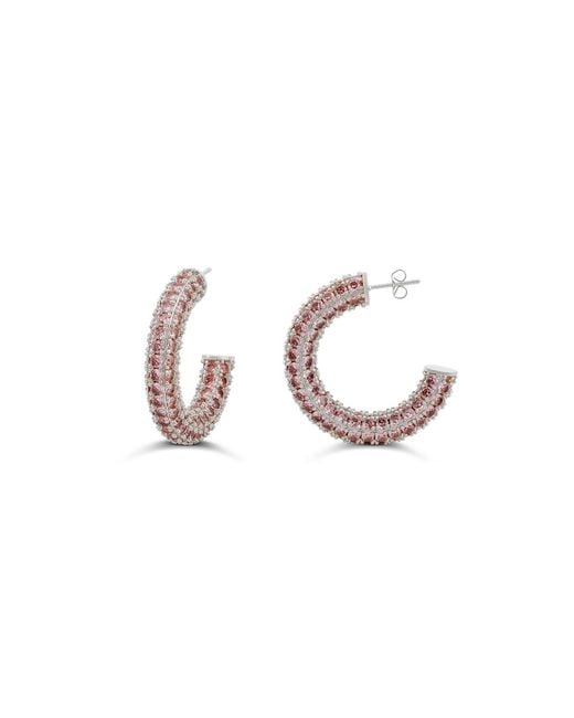SHYMI Multicolor Colored Crystal Pave Hoop Earrings