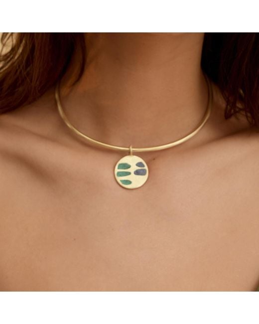 Zeworks Metallic Yin Lapis & Malachite Choker