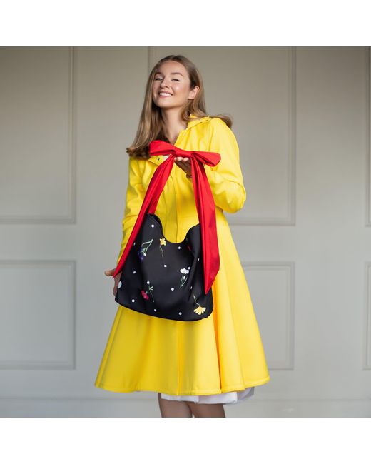 RainSisters Red Cosmic Bloom Bow Tote Bag