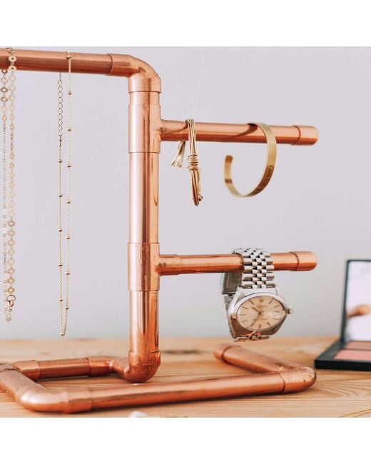 Anatoliacraft Brown Neutrals Copper Jewelry Stand Necklace & Bracelet Holder