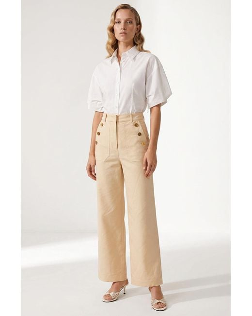 Exquise Natural Neutrals Petra Wide Leg Pants