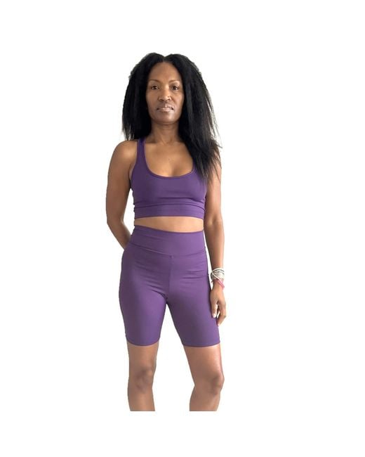 Brasini Swimwear Purple High Waisted Bike Shorts