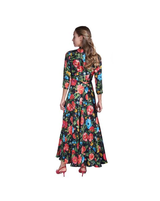 Sofia Tsereteli Red Multi Floral Silk Dress