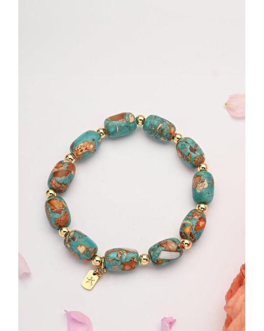 Starfish Project Blue Sierra Bloom Emperor Stone Beaded Bracelet