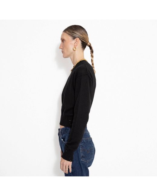 SVETA Milano Black Billie Cashmere Sweater With Embroidery