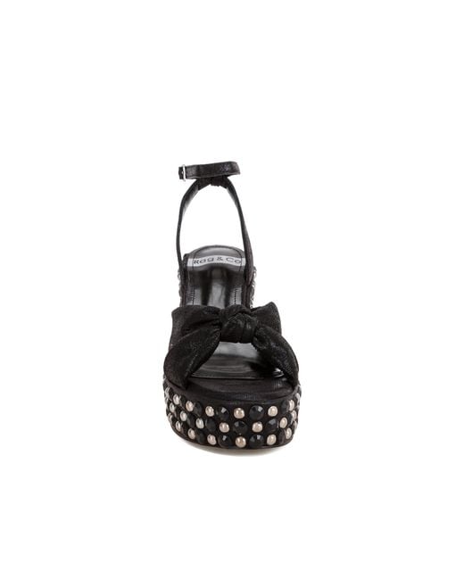 Rag & Co Green Moondot Embellished Wedge Heel Sandals