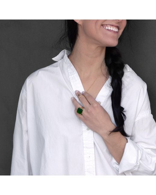 Smart Glass Jewelry Yellow Recycled Wine Bottle Cube Ring Pine