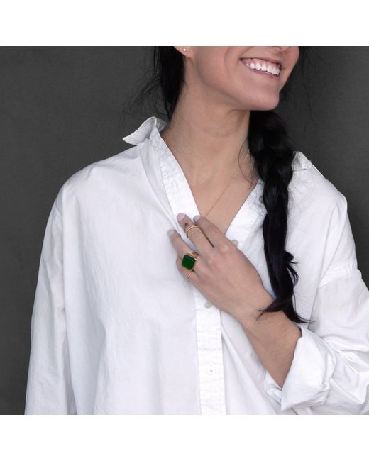 Smart Glass Jewelry Yellow Recycled Wine Bottle Cube Ring Pine