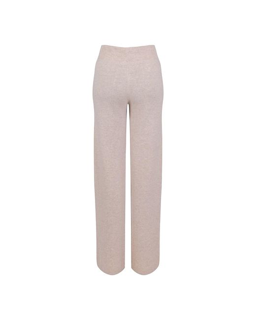 tirillm Gray Neutrals Andrea Merino Wool Loose Fitted Trouser- Melange