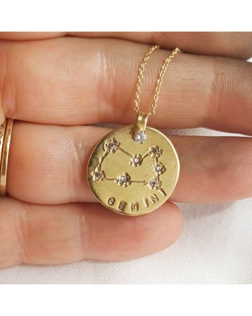 Lily Flo Jewellery Metallic Gemini Diamond Medallion