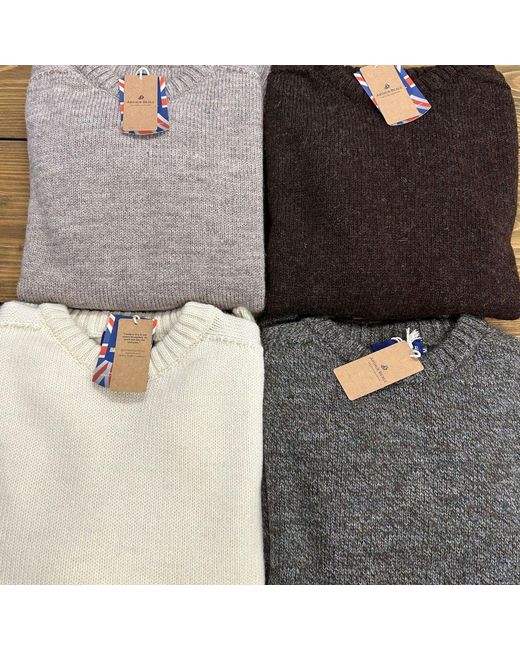 Arthur Beale Brown Neutrals Oiled Wool Pelmo Jumper for men