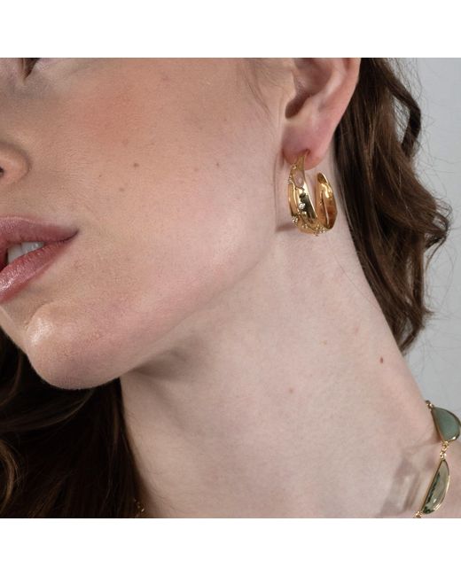 Rare Matters Jewelry White Gemstone Hoop Earrings