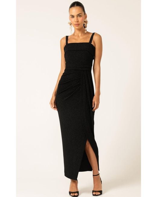 SACHA DRAKE Black Merle Strapless Maxi Dress