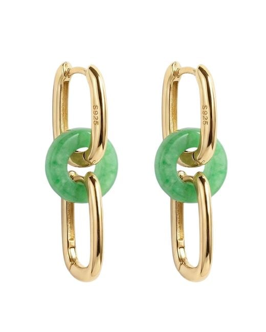 seree Metallic Della Convertible Link Jade Earrings