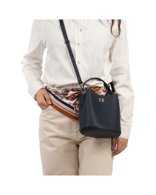 Hamel Atelier Blue Riva Leather Crossbody Bag