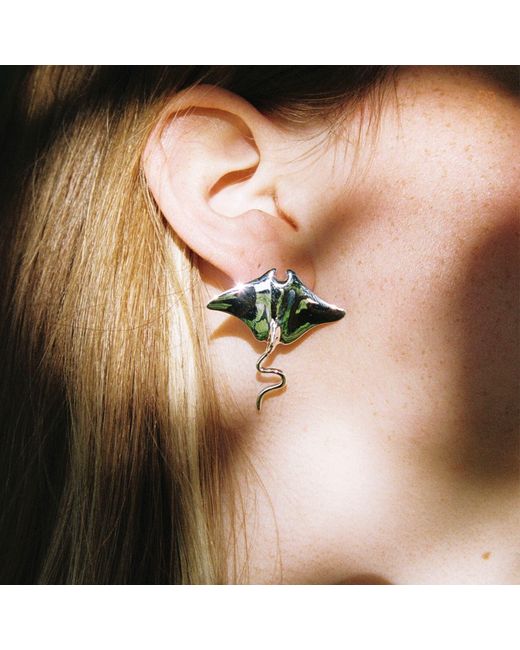 Luna Delphine Metallic Manta Studs