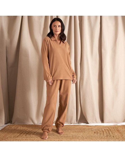 Pretty You London Natural Neutrals Fleece Lounge Set