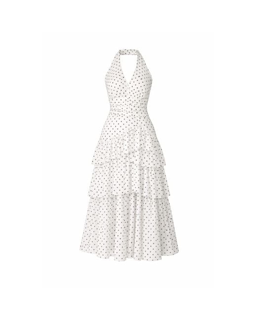 Girl In Mind White Iris Halterneck Layered Maxi Dress Spot Print