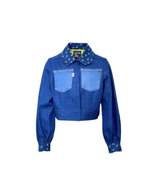 Couture to Your Door Blue Neutrals Denim Utilitarian Upcycled Denim Jacket