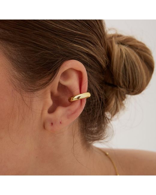Spero London Metallic Chunky Sterling Ear Cuff No Piercing Pair