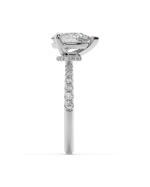 Artisan Metallic Lab-Grown Drop-Shaped Diamond Solitaire Ring