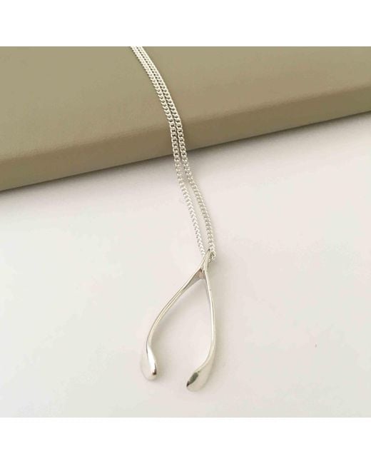 Katie Mullally Metallic Small Sterling Wishbone Necklace