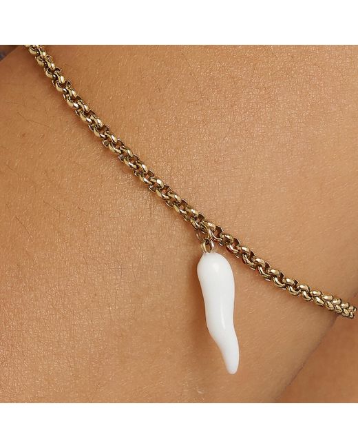 Unaloe Metallic Plated Bracelet With Horn Pendant