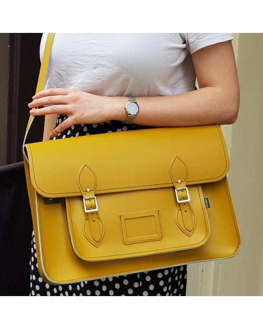 Zatchels Metallic Handmade Leather Large Crossbody Laptop Satchel
