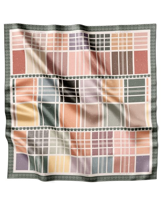 Lamberty Munich Pink Soft Grid Italian Silk Scarf Multi Colours