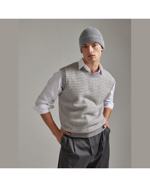 Salts Cashmere Gray Textured Knitted Tank