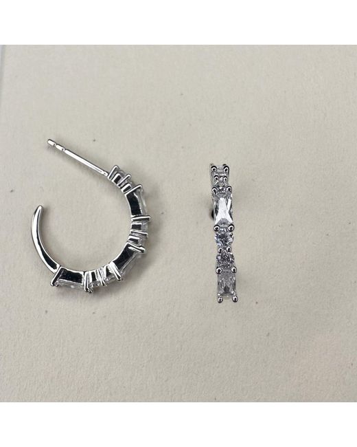 Clemence Wren Metallic Illumina Gemstone Hoop Earrings